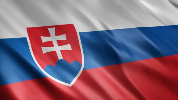 Slovakya Ulusal Bayrağı, Yüksek Kalite Dalgalanan Bayrak Resmi 