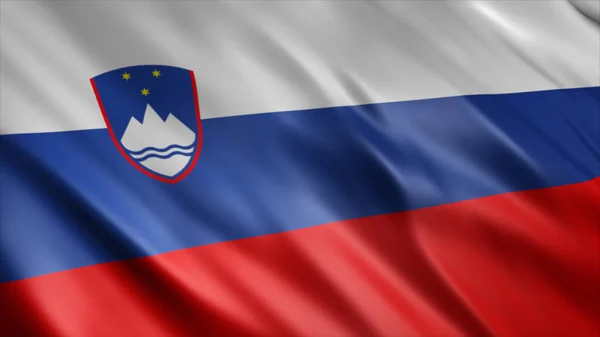 Slovenien National Flag Hög Kvalitet Viftande Flagga Bild — Stockfoto