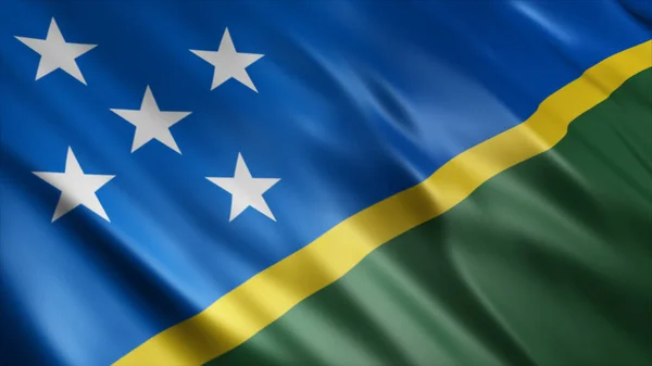 Salomonseilanden Nationale Vlag Hoge Kwaliteit Golvende Vlag Afbeelding — Stockfoto