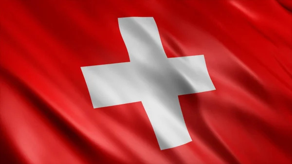 Zwitserland Nationale Vlag Hoge Kwaliteit Zwaaien Vlag Afbeelding — Stockfoto