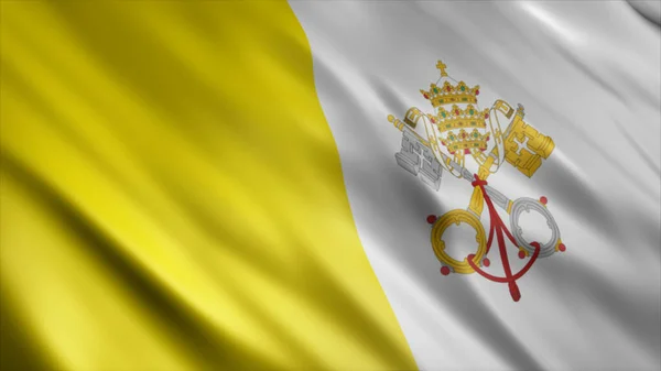 Vaticaanstad Nationale Vlag Hoge Kwaliteit Zwaaien Vlag Afbeelding — Stockfoto