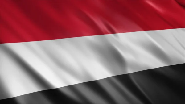 Jemens Nationalflagge Qualitativ Hochwertiges Fahnenschwenken — Stockfoto