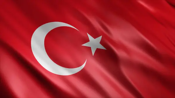 Εθνική Σημαία Τουρκίας Υψηλής Ποιότητας Κυματιστή Σημαία Εικόνα Εικόνα Αρχείου