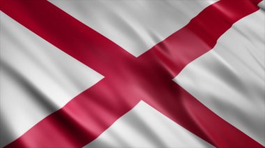 Alabama Eyaleti (USA) Bayrak, Yüksek Kalite Dalgalanan Bayrak Resmi 