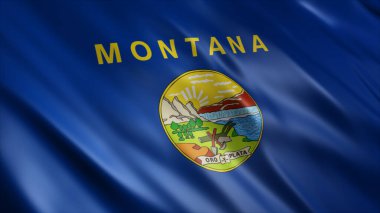 Montana Eyaleti (ABD) Yüksek Kalite Dalgalanan Bayrak Resmi 