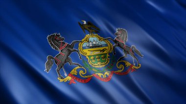 Pennsylvania Eyaleti (ABD) Yüksek Kalite Dalgalanan Bayrak Resmi 