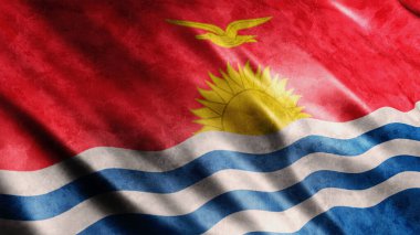 Kiribati Ulusal Grunge Bayrağı, Yüksek Kalite Grunge Görüntü 
