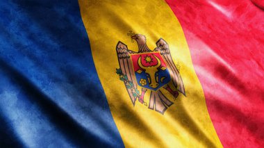 Moldova Ulusal Grunge Bayrağı, Yüksek Kalite Grunge Görüntü 