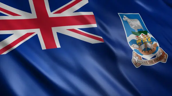 福克兰群岛国旗 优质飘扬国旗图像 — 图库照片