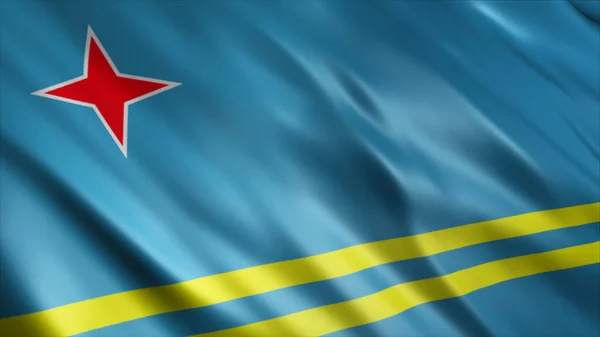 Εθνική Σημαία Αρούμπα Υψηλής Ποιότητας Κυματιστή Σημαία Εικόνα — Φωτογραφία Αρχείου