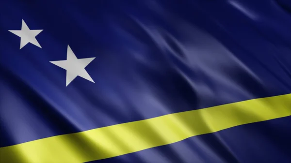 Curacao Národní Vlajka Vysoce Kvalitní Vlnění Vlajky Obrázek — Stock fotografie