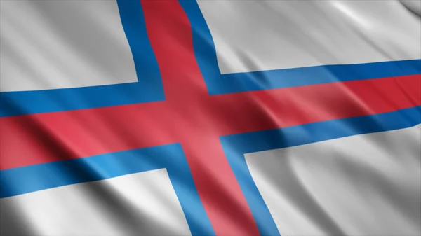 Nationalflagge Der Färöer Qualitativ Hochwertiges Fahnenschwenken — Stockfoto