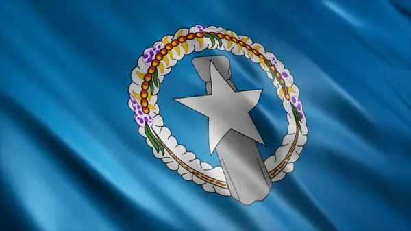 Nationalflagge Der Nördlichen Marianen Hochqualitatives Fahnenschwenken — Stockfoto