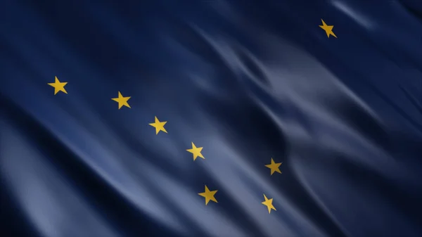 Alaska State Estados Unidos Bandeira Bandeira Ondulada Alta Qualidade Imagem — Fotografia de Stock