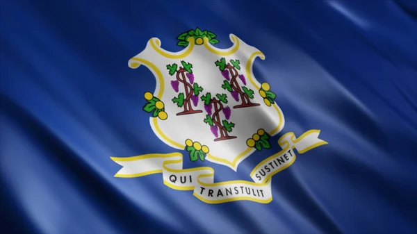 Connecticut State Vlag Hoge Kwaliteit Golvende Vlag Afbeelding — Stockfoto