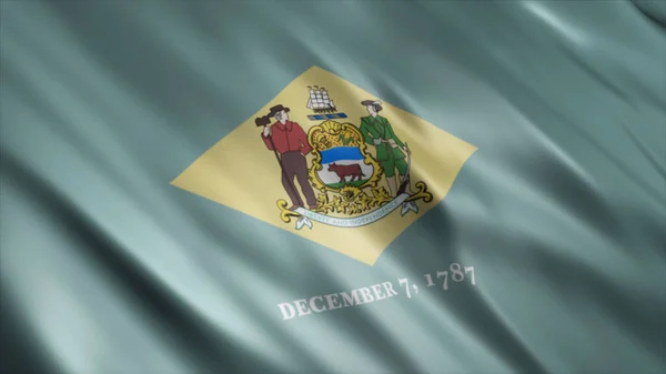 Bandera Del Estado Delaware Imagen Bandera Ondeante Alta Calidad —  Fotos de Stock