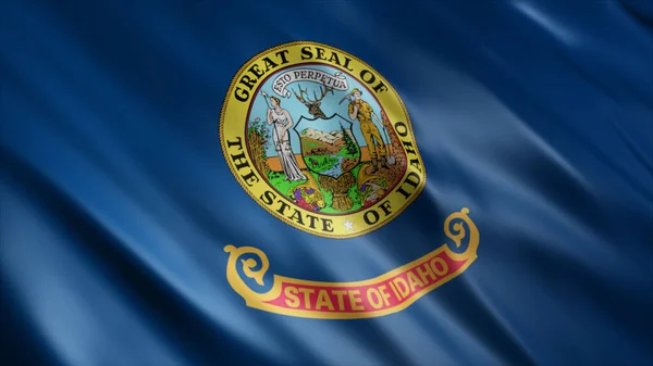 Idaho State Estados Unidos Bandeira Bandeira Ondulada Alta Qualidade Imagem — Fotografia de Stock