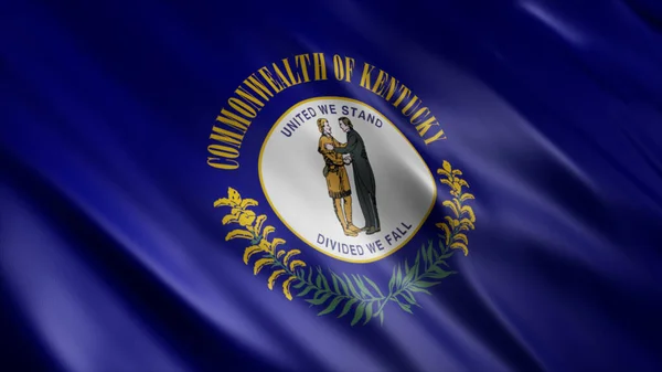 Kentucky State Usa Flagga Hög Kvalitet Viftande Flagga Bild — Stockfoto