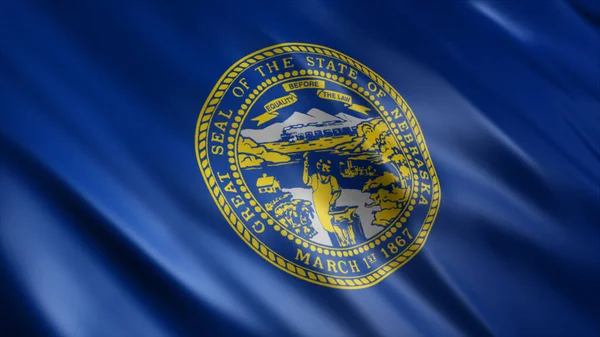 Bandeira Nebraska State Estados Unidos Bandeira Acenar Alta Qualidade — Fotografia de Stock