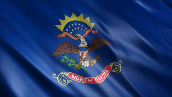 Bandera Del Estado Dakota Del Norte Alta Calidad Ondeando Bandera —  Fotos de Stock