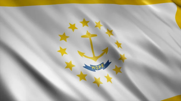 Estado Rhode Island Bandera Alta Calidad Ondeando Bandera Imagen —  Fotos de Stock