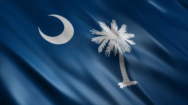 Flaga Stanu Karolina Południowa Usa Wysokiej Jakości Flaga Falą — Zdjęcie stockowe