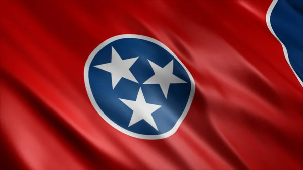 Tennessee Eyaleti (USA) Bayrağı, Yüksek Kalite Dalgalanan Bayrak Resmi 