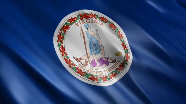 Virginia State Estados Unidos Bandeira Bandeira Ondulada Alta Qualidade Imagem — Fotografia de Stock