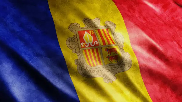 Национальный Гранж Флаг Андорры Изображение Гранж Флага Высокого Качества — стоковое фото