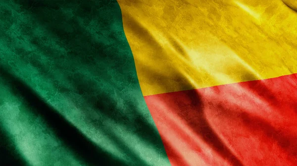 Benin Ulusal Grunge Bayrağı Yüksek Kaliteli Grunge Bayrağı Görüntü — Stok fotoğraf