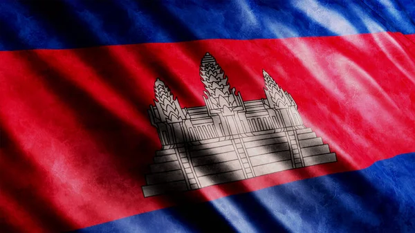 Εθνική Σημαία Της Καμπότζης Grunge Υψηλής Ποιότητας Σημαία Grunge Εικόνα — Φωτογραφία Αρχείου