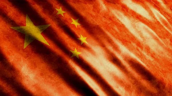 Chiny National Grunge Flag Wysokiej Jakości Obraz Grunge Flag — Zdjęcie stockowe