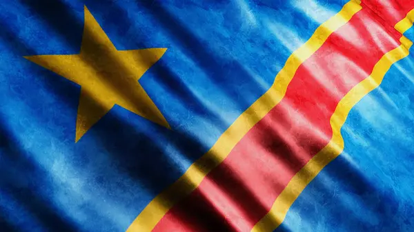 Democratic Republic Congo National Grunge Flag High Quality Grunge Flag — Stock Photo, Image