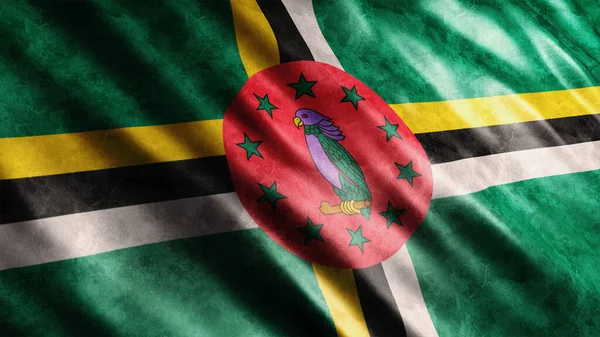 Dominica Nationale Grunge Vlag Hoge Kwaliteit Grunge Vlag Afbeelding — Stockfoto