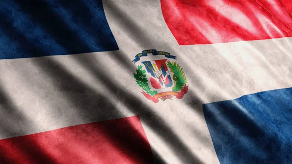 Dominicaanse Republiek Nationale Grunge Vlag Hoge Kwaliteit Grunge Vlag Afbeelding — Stockfoto