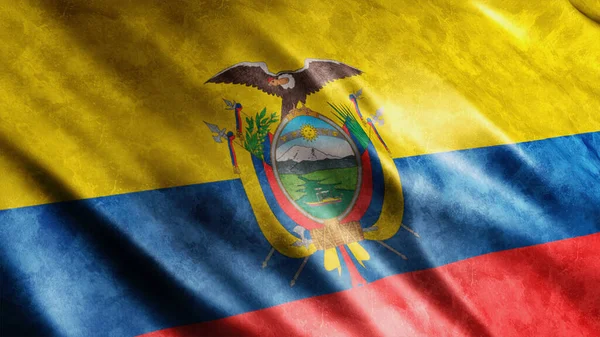 Национальный Гранж Флаг Эквадора Изображение Гранж Флага Высокого Качества — стоковое фото