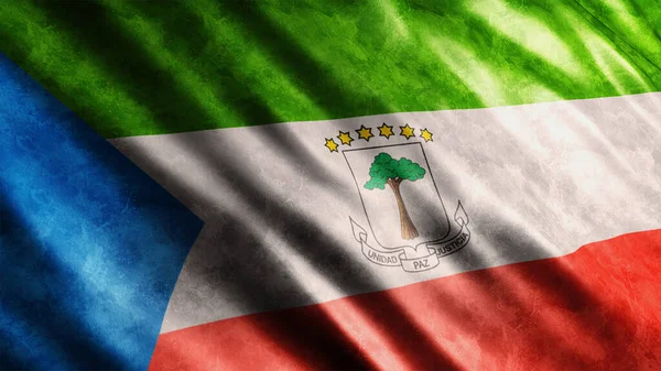 Екваторіальна Гвінея Національний Грандж Прапор Високоякісний Грандж Прапор Зображення — стокове фото