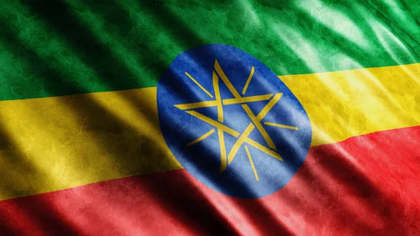 Ethiopia National Grunge Flag High Quality Grunge Flag Image — Stock Photo, Image