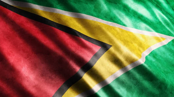 Гайанский Национальный Гранж Флаг Изображение Гранж Флага Высокого Качества — стоковое фото