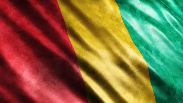 Gine Ulusal Grunge Bayrağı Yüksek Kaliteli Grunge Bayrağı — Stok fotoğraf