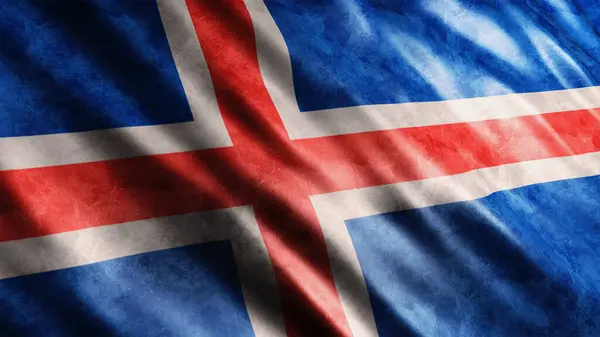 Iceland National Grunge Flag High Quality Grunge Flag Image — Stock Photo, Image