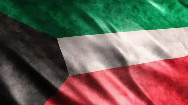 Кувейтський Національний Грандж Прапор Зображення Високоякісного Грандж Прапора — стокове фото