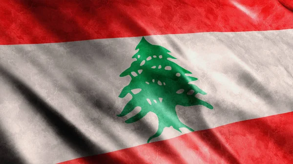 Libanoni Nemzeti Grunge Zászló Kiváló Minőségű Grunge Zászló Kép — Stock Fotó