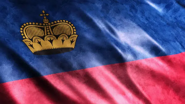 Лихтенштейнский Национальный Гранж Флаг Изображение Гранж Флага Высокого Качества — стоковое фото