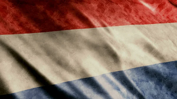 Hollandia Nemzeti Grunge Zászló Kiváló Minőségű Grunge Zászló Kép — Stock Fotó