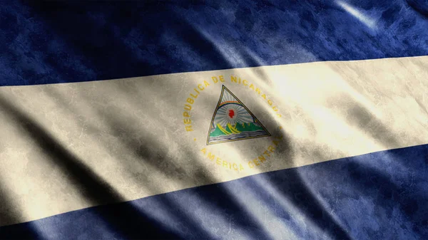 Национальный Гранж Флаг Никарагуа Изображение Гранж Флага Высокого Качества — стоковое фото