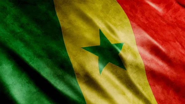 Senegal Ulusal Grunge Bayrağı Yüksek Kaliteli Grunge Bayrağı — Stok fotoğraf