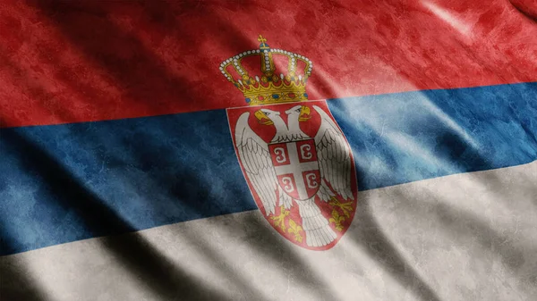 Flaga Narodowa Serbia Wysokiej Jakości Flaga Grunge — Zdjęcie stockowe