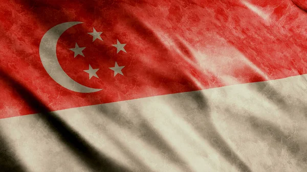 Singapore National Grunge Flag High Quality Grunge Flag Image — Stock Photo, Image
