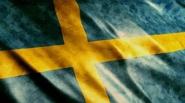 Sweden National Grunge Flag High Quality Grunge Flag Image — Stock Photo, Image